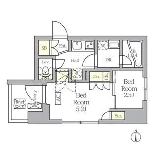 アジールコート王子【8階】の間取り