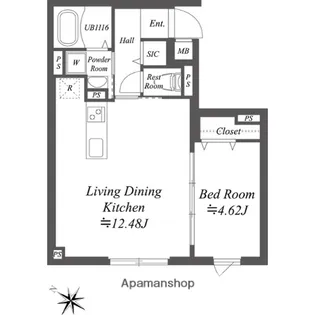SOLASIA RESIDENCE南大塚【1階】の間取り