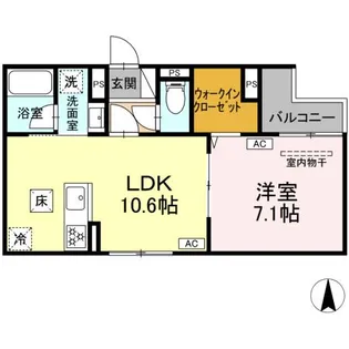 セレスティア大谷田III【1階】の間取り