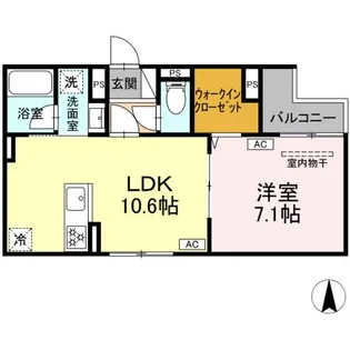 セレスティア大谷田III【3階】の間取り