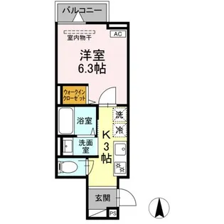 セレスティア関原【1階】の間取り