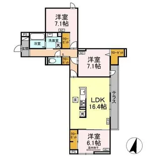 オードリーコート【1階】の間取り