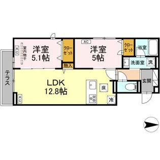 セレスティア西新井II【1階】の間取り