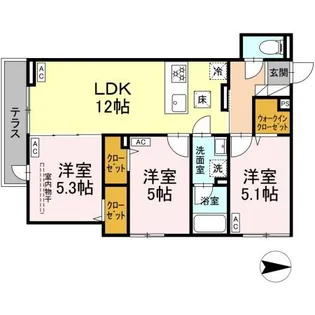 セレスティア西新井II【1階】の間取り