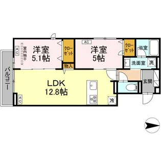 セレスティア西新井II【3階】の間取り