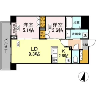 ロイジェント西新井【6階】の間取り