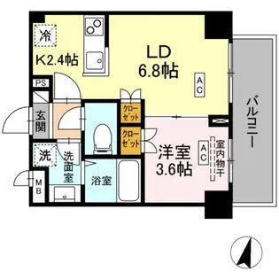 ロイジェント西新井【1階】の間取り