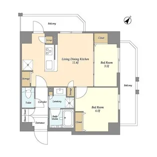 リテラス三ノ輪ウエスト【5階】の間取り