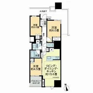 BRILLIA山手動坂グランスイート【6階】の間取り