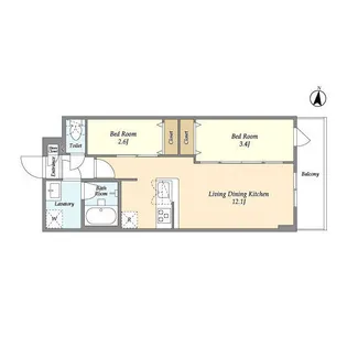 アルファコート梅島【2階】の間取り