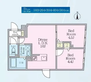 エルファーロ神楽坂Ⅲ【4階】の間取り