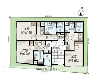 メゾンアッシュ大山【2階】の間取り