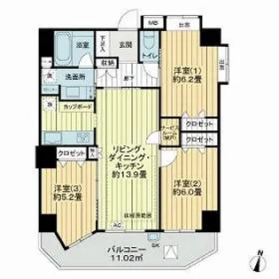 日神パレステージ板橋滝野川【5階】の間取り