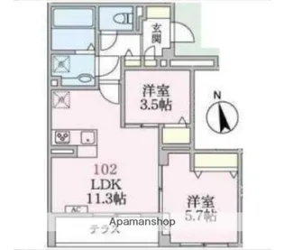 アローマ王子本町【1階】の間取り