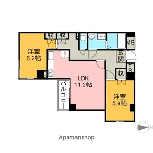 フレール上井草【4階】の間取り