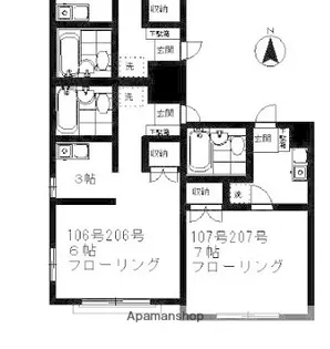 東京都三鷹市下連雀2丁目【アパート】の間取り