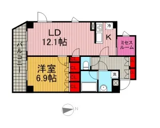 東京都世田谷区代沢2丁目【マンション】の間取り