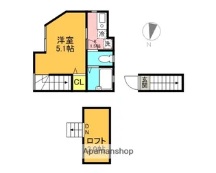 東京都杉並区方南1丁目【アパート】の間取り
