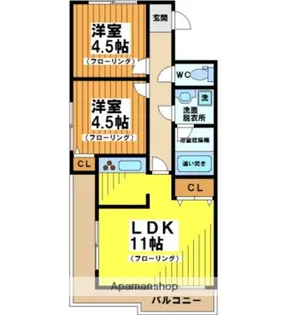 マンション第一明大前【13階】の間取り