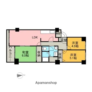 東京都国分寺市本町3丁目【マンション】の間取り