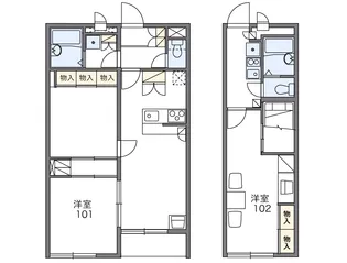 レオパレスピュアタウン【2階】の間取り