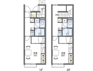 レオパレスKAZU【1階】の間取り