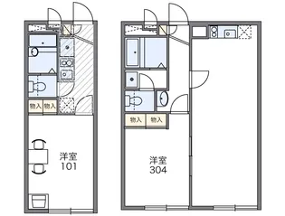 レオパレス下連雀【1階】の間取り