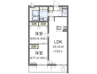 レオネクストエクセルアサヒⅥ【1階】の間取り