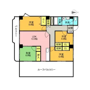 グランメール成城【5階】の間取り