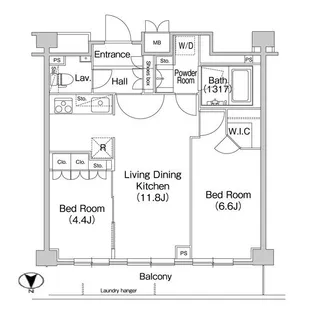 コンフォリア駒場【2階】の間取り