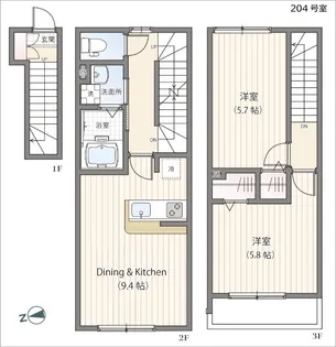 ミハス三鷹の森【2階】の間取り