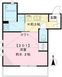 カサート富士見ヶ丘【201号室号室】の間取り