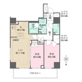 グレーシアタワー三鷹【19階】の間取り