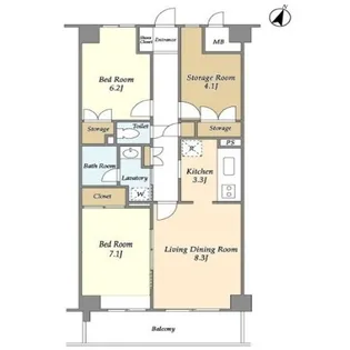 グランフォンテ【7階】の間取り