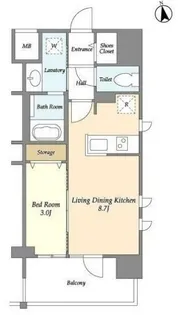 アプリーレ東中野【9階】の間取り