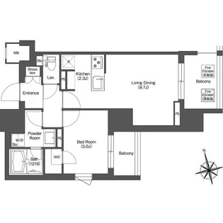 LIBR GRANT 西新宿WEST【5階】の間取り