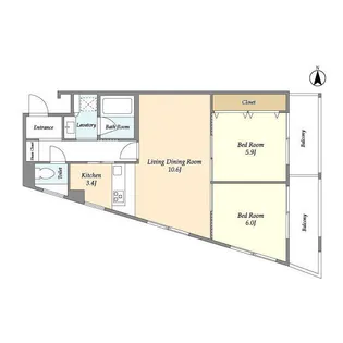 GRAN DUO三軒茶屋Ⅳ【3階】の間取り