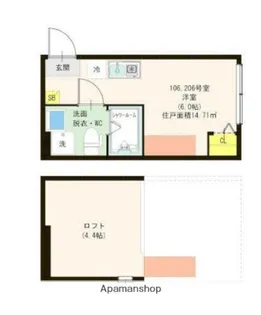 東京都杉並区下井草2丁目【アパート】の間取り