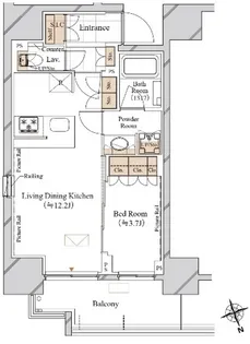 ブランシエスタ飯田橋【4階】の間取り