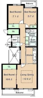 東京都世田谷区桜上水3丁目【マンション】の間取り