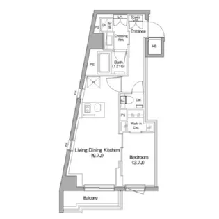 ザ・パークハビオ中野新橋【7階】の間取り