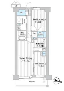 アビティグランデ砧 (C棟)【1階】の間取り