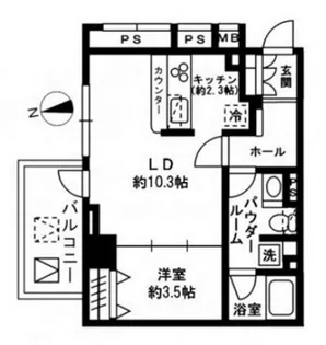 レジディア四谷三丁目【3階】の間取り
