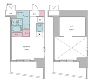 レジディア市谷薬王寺【13階】の間取り