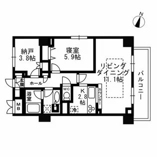 パークフラッツ学芸大学【5階】の間取り