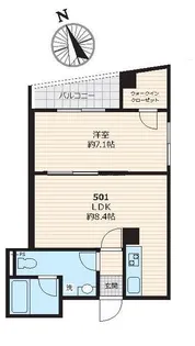 ピークサイドレジデンス早稲田【501号室号室】の間取り
