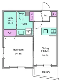 レジディア世田谷若林【1階】の間取り