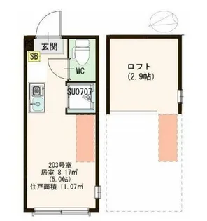 ハーモニーテラス西荻南【2階】の間取り