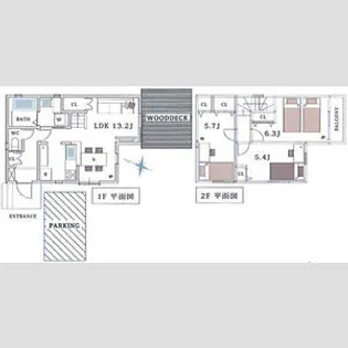 東京都世田谷区上用賀4丁目【一戸建】の間取り