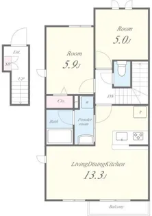 メイプル【2階】の間取り